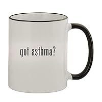 got asthma? - 11oz Colored Handle and Rim Coffee Mug, Black