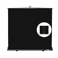 【Wider Style】 RAUBAY 78.7 x 78.7in Large Collapsible Black Backdrop Screen Portable Retractable Panel Photo Background with Stand for Video Conference, Photographic Studio, Streaming