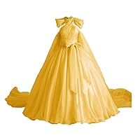 Halter Quinceanera Ball Gown with Train Wedding Dress for Women Formal Evening