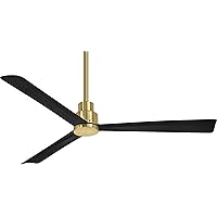 MINKA-AIRE F787-SBR/CL, Simple 52 Inch Protruding Mount Ceiling Fan in Soft Brass with Coal Blades, Remote Control Included