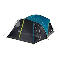 Coleman 8-Person Carlsbad Dark Room Dome Camping Tent with Screen Room, 2 Rooms, Blue