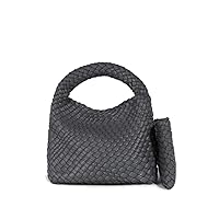 JINMANXUE Fashion Handbag For Women, Woven Tote Bag Bucket Composite Bag Knitting Chain Bag, Crossbody Shoulder Bag Purses