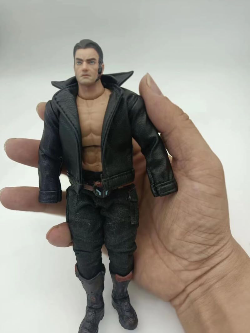 ximitoy 1/12 Scale Male Soldier Black PU Leather Jacket Model for 6'' Figure