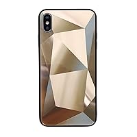 for Samsung Galaxy A12 A32 A52 S A72 4G 5G Creative Rhombic Pattern Mirror Acrylic Phone Case Slim Durable Full Body Shockproof Cover Gold