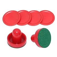 Air Hockey Pucks Air Hockey Replacement Set Ice Hockey Pushers Pucks Paddles Table Family Game Red Table Accessories
