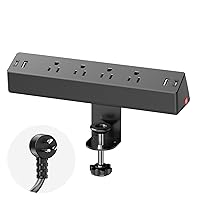Desk Clamp Power Strip, ACOZVIN Desk Mount Power Strip Surge Protector, 4 USB Ports(2 USB C), 4 AC Outlets and 6ft Cord, Desk Outlet Charging Station for Home Office, Fit 1.7