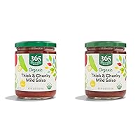 365 by Whole Foods Market, Organic Thick & Chunky Mild Salsa, 16 Ounce (Pack of 2)
