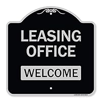 Designer Series Sign - Leasing Office, Welcome | Black & Silver 18