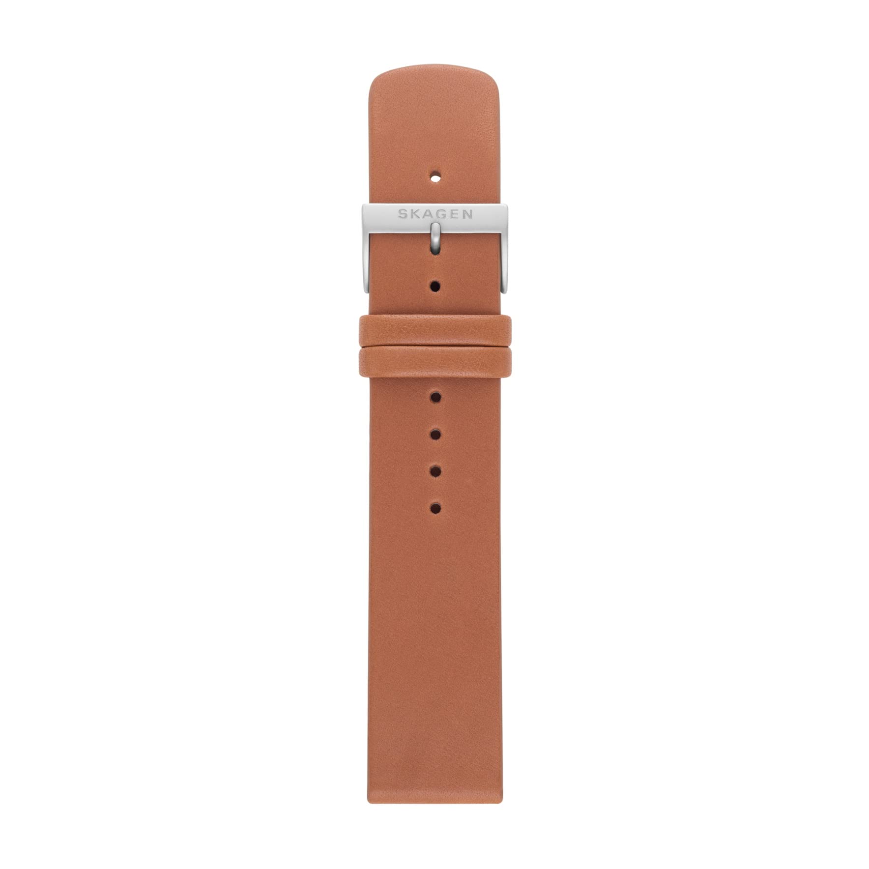 Skagen 22mm Standard Leather Watch Strap, Medium Brown (Model: SKB6121)