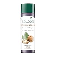 Biotique Bio Walnut Bark Volumizing Shampoo For Fine & Thinning Hair 120 ml/ 4.05 Oz. I Makes Hair Healthy, Silky, Shiny And Pure Natural Black I Musk Root Soap Nut And Black Malya Flowers