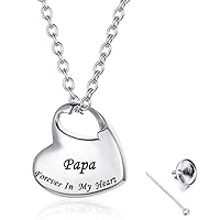 Forever in My Heart Cremation Jewelry Love Heart Urn Necklaces for Ashes Stainless Steel Pendant Keepsake Ashes Jewelry