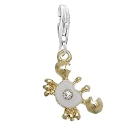 Sea Ocean Crab Clip on Pendant Charm for Bracelet or Necklace