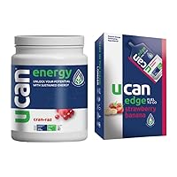 Cran-Raz Energy Powder & Strawberry Banana Edge Energy Gel Bundle | Zero Sugar, Low Calories | Gut Friendly, Caffeine-Free, Vegan, Non-GMO, Keto Friendly