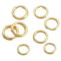 20pcs Adabele Authentic Gold Plated Sterling Silver 6mm Split Jump Ring Round Open Connector (Wire 0.7mm/21 Gauge/0.028 Inch) for Charms Jewelry Craft Making SS212-6