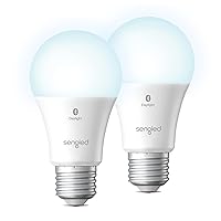 Alexa Light Bulbs, 100W Equivalent, S1 Auto Pairing with Alexa Devices, Smart Light Bulb that Work with Alexa, Bluetooth Mesh Smart Home Lighting, ‎Daylight 5000K, No Hub Required, 2-Pack