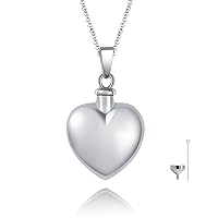 Memorial Gift Love Heart Cremation Jewelry 925 Sterling Silver Keepsake Ash Forever in My Heart Urn Pendant Necklace for Ashes