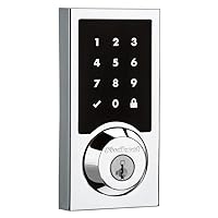 916 Contemporary Touchscreen SmartCode Electronic Deadbolt Smart Lock featuring SmartKey Security and ZigBee 3.0 Technology in Polished Chrome