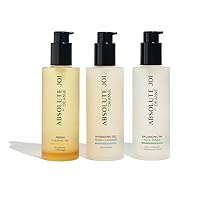 The Ultimate Double Cleansing Face Kit. Includes 1 bottle Each of Sunflower & Moringa Fresh Cleanse Oil, Hydrating Gel Foam Cleanser and Balancing pH Toner - 200ml each bottle