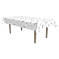 Beistle Moustache Tablecover, 54 by 108-Inch, White/Black