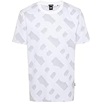 BOSS Men's Tiburt 419 White Logo Crew Neck T-Shirt