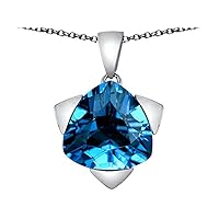 Sterling Silver Large 15mm Trillion Star Pendant Necklace