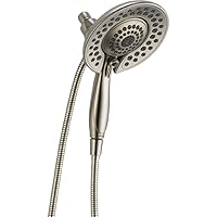 Delta Faucet 5-Spray In2ition 2-in-1 Dual Shower Head with HandHeld Spray, Brushed Nickel Hand Held Shower Head with Hose, Handheld Shower Heads, 1.75 GPM Shower Head, Stainless 58569-SS-PK