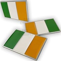 Irish Flag Decal Flag of Ireland Sticker Window Tailgate Emblem Badge Logo Crest 3D Chrome Green White Orange Flag