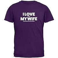 Valentines I Love My Wife Friends Purple Adult T-Shirt - 2X-Large