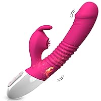 2022 New G Spot Rabbit Vibrator Dildo for Women, Bunny Ears Tongue Licking Clitorals Stimulator Vibrating Dildo Adult Sex Toys & Games for Couples Pleasure with 7 Vibrating Modes Rechargeable Heating