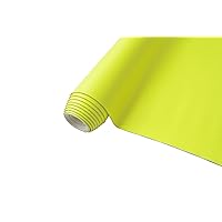 Soft Faux Leather Rolls 15” x 54” Solid Neon Yellow PU Leather Sheets Roll Very Suitable for Making Crafts, Leather Earrings, Bows,Sewing
