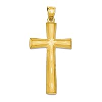 14K Satin and Diamond -Cut Cross Pendant Fine Jewelry Gift For Her For Women
