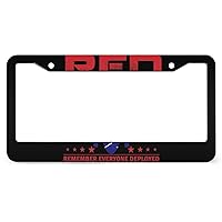 Red Friday Remember Everyone Deployed Printed Car License Plate Frame Covers Universal Aluminum Tag for US Vehicles Front and Rear