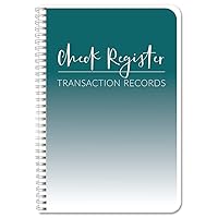 BookFactory Check Register Book/Transaction Records Log Book/for Personal or Professional Transactions - Wire-O, 100 Pages, 6