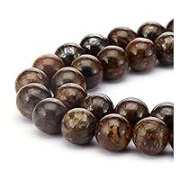 2 Strands Adabele Natural Brown Bronzite Healing Gemstone 10mm (0.39 inch) Loose Round Stone Beads (68-72pcs Total) for Jewelry Craft Making GF16-10