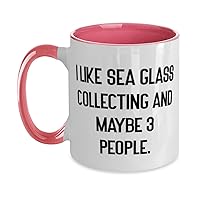 Useful Sea Glass Collecting Gifts, I Like Sea Glass Collecting and Maybe 3 People, Birthday Two Tone 11oz Mug For Sea Glass Collecting