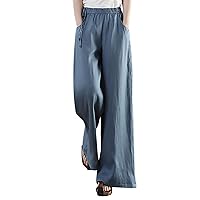 Womens Linen Trousers Pants Trousers Pants for Women High Cut Flare Wide Leg Summer Fall Trousers Pants 2024