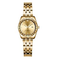 Men's and Women's Couples Waterproof Quartz Hand Watch Pair Table Simple Fashion Watch (Women's - Gold 1)