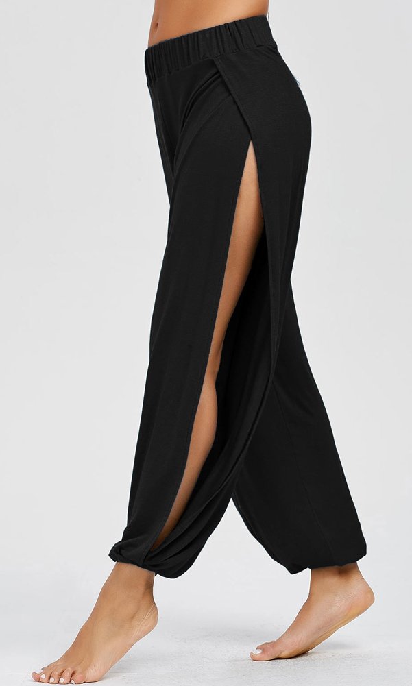 Belly Dance Shiny Lycra Harem Pants With Side Slits | MUITOSEI - 24.99 USD  – MissBellyDance