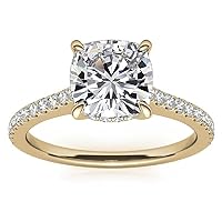 Moissanite Solitaire Ring, 1.0ct Cushion Cut, Silver Setting, Vintage Inspired Design