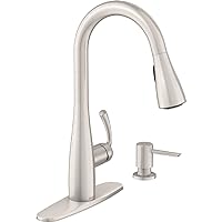 Moen Essie 87014SRS Spot Resist Stainless Pull-down Kitchen Faucet Set with Reflex Technology, Power Clean Spray Technology, Soap Dispenser, Upgrade, Style, Modern, Compatible