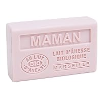 Label Provence Savon de Marseille - French Soap Made With Fresh Organic Donkey Milk - Mother's Fragrance - 60 Gram Bar