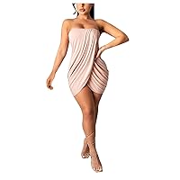 Women Casual Ruched Wrap Dress Flare Sleeves Backless High Low A line Dress Women's Wrap Party Dress