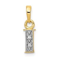 14k Gold Polished .01ct Diamond Letter Name Personalized Monogram Initial Charm Pendant Necklace Jewelry Gifts for Women in White Gold Yellow Gold Choice of Initials and Variety of Options