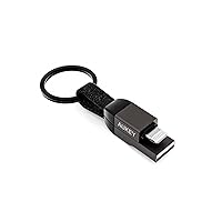 USB Strap Cable, 3.9 inches (10 cm), Circlet Series, CB-AKL6, Black, Fast Charging, Key Chain, Keyring, Data Transfer, 480Mbps, 2 Year Warranty