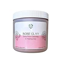 Rose Clay 1/2 Lb - Pure Rose Clay - Detoxifying and Rejuvenating clay - Mild and Gentle Clay -Enough supply for about 60 days- By HalalEveryday®