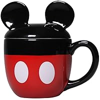 Disney Mickey & Friends Shaped Mug with Lid - Mickey Mouse Mug - 3D Mug - Mickey Mouse Kitchen Accessories Gifts