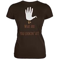 Thanksgiving Turkey What are You Looking at? Brown Juniors Soft T-Shirt