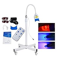 3 Colors Teeth Whitening Machine LED Light, Mobile 36W Dental Teeth Whitening Lamp Bleaching, Blue/Red/Purple Tooth Whitener Cold Light with Remote Control - 110V
