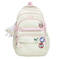 Kawaii Backpack with Kawaii Pin and Accessories, Harajuku Cute Backpack Purse Y2K Travel Backpack Fashion Shoulder Bag (yellow)