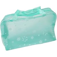 Clear Cosmetic Bag Flower Waterproof Plastic Zipper Bags Portable Travel Toiletry Organizer With Handle Handy and professional